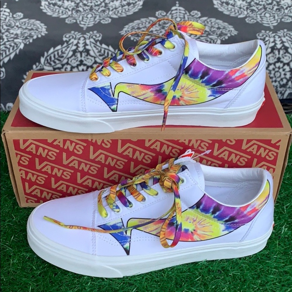 VANS OLD SKOOL WARP TRUE WHITE/TIE DYE WMNS - Picture 7 of 16